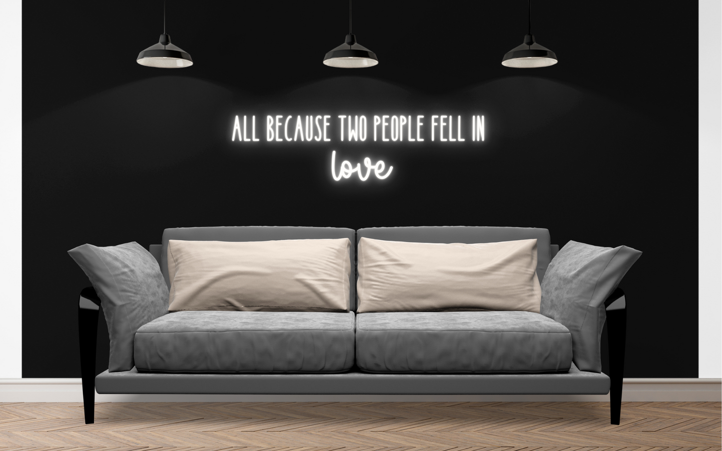 All Because Two People Fell In Love - Custom Wood Sign | Weathered Signs All Because Two People Fell In Love - Custom Wood Sign | Weathered Signs